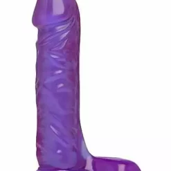 Doc Johnson, Crystal Jellies Crystal Jellies – 7 Inch Ballsy Super Cock – Purple