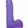 Doc Johnson, Crystal Jellies 7 Inch Thin Cock With Balls – Purple