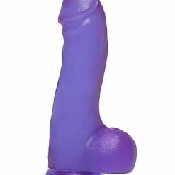 Doc Johnson, Crystal Jellies 7.5 Inch Master Cock With Balls – Purple