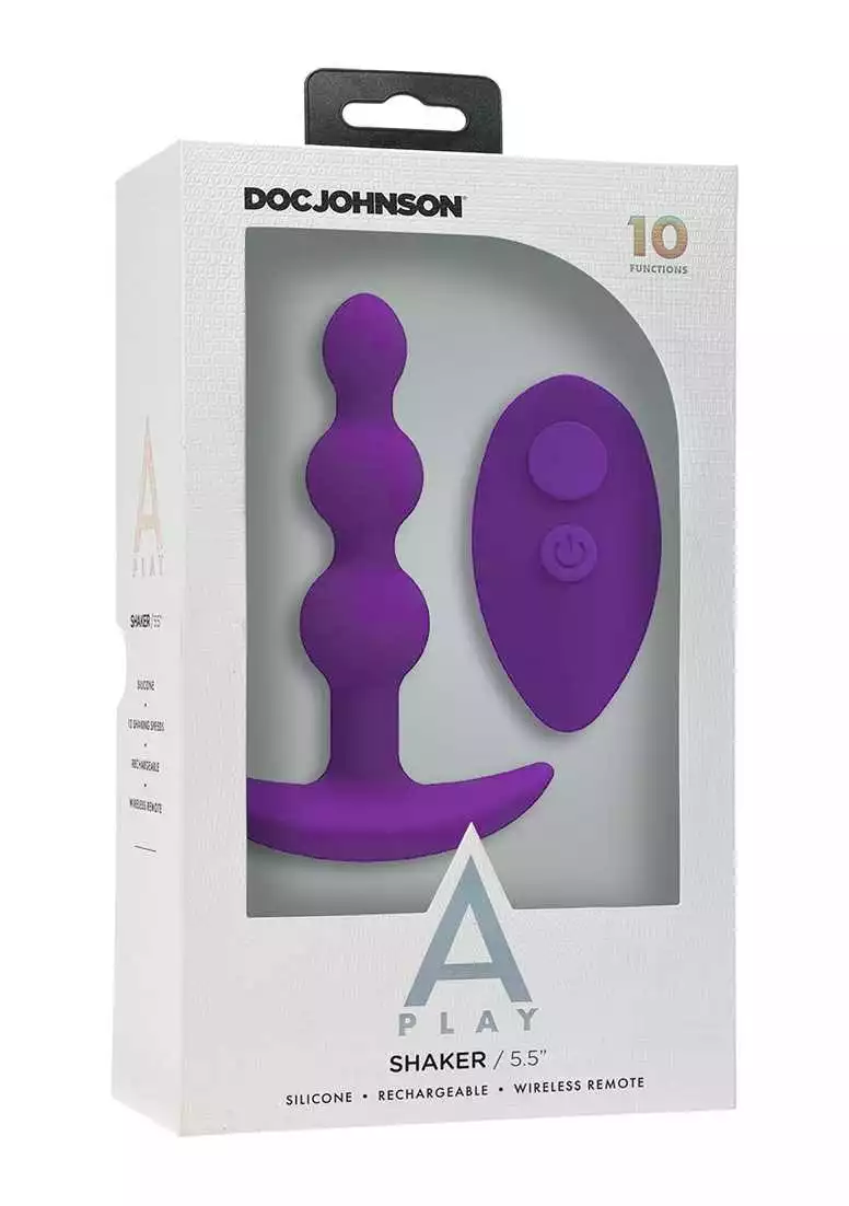 Doc Johnson - A-Play A-Play – SHAKER – Silicone Anal Plug With Remote – Purple 1 Doc Johnson - A-Play A-Play – SHAKER – Silicone Anal Plug With Remote – Purple